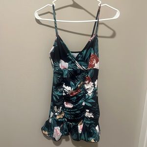 Never Worn, Silky, Floral Print Mini Dress!